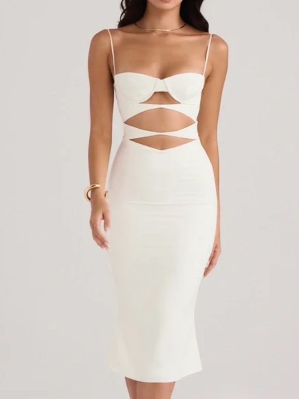 HOUSE OF CB Amalia Cutout Satin Body-Con Dress